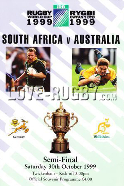 1999 Australia v South Africa  Rugby Programme